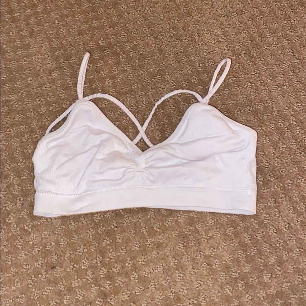 White sports bra, not padded